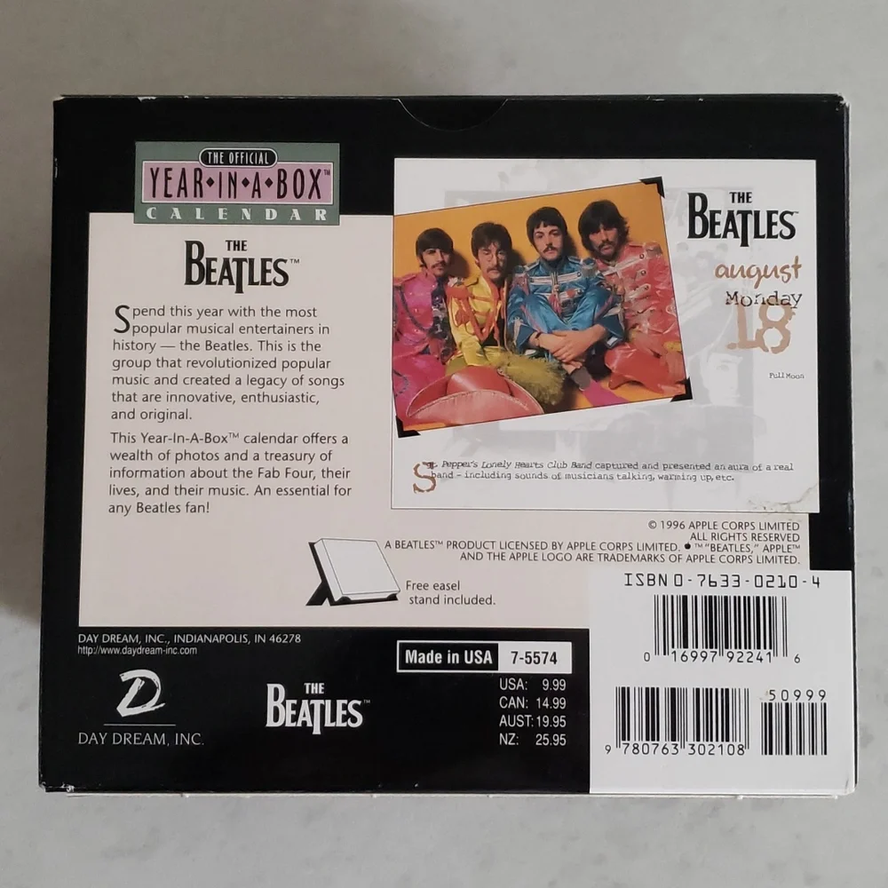Year in a Box calendar - The Beatles